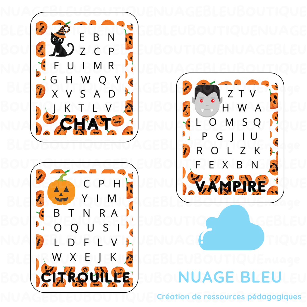 Cartes Lettres d'Halloween